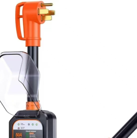 Green Or Orange Random RV Surge Protector 50 Amp RV Circuit Analyzer Surge Guard Full Protection 9500 Joules, RV Adapter Plug For Camper (Option: Random colors)