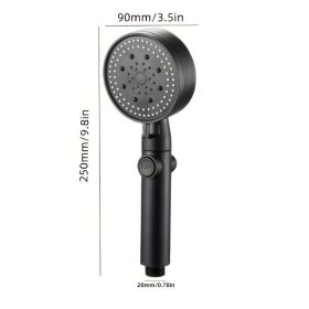 1pc, RV Handheld Shower Head Holder, Punch Free Adjustable Shower Wand Holder With Universal Wall Hook Bracket, Hand Held Shower Head Holder Brac (Color: Black)