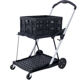 Foldable Utility Cart (Color: Black)