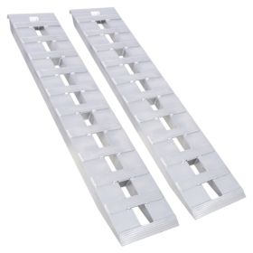 HeavyDuty Ramps With Top Hook Attaching End   Universal Loading Ramp For Motorcycle   TractorA  TV  UT 60   X 12  6600 LBS 1 Pair 2 Ramps Silver (Color: Silver)