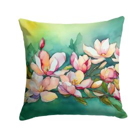 Louisiana Magnolias in Watercolor Throw Pillow Machine Washable, Indoor Outdoor Decorative Pillow for Couch, Bed or Patio, 14Hx14W (Default: Default)