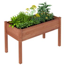 48x24x30 Inch Leg Elevated Flower Bed, Elevated Wooden Flower Box, Suitable For Outdoor Planting Of Plants, Flowers, Fruits, Vegetables, Herbs, P (Option: Wood)